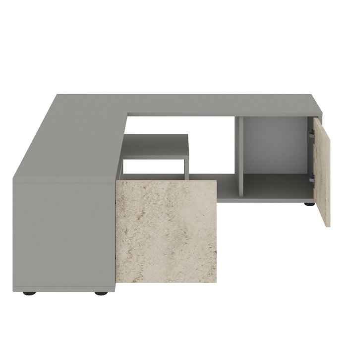 Hanah Home Soporte de TV Gris y Travertino Hanah Home Soporte de TV Gris y Travertino